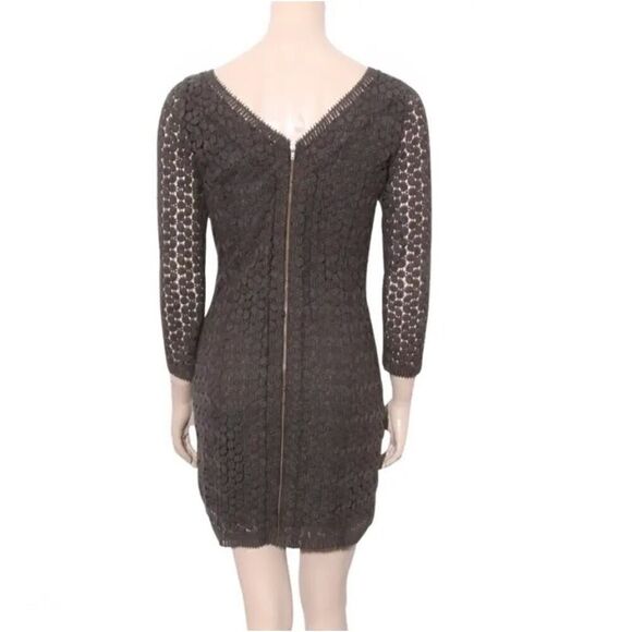 NWT Diane Von Furstenberg Caritan Long Sleeve Lace Mini Gray Dress 6 - Picture 6 of 14